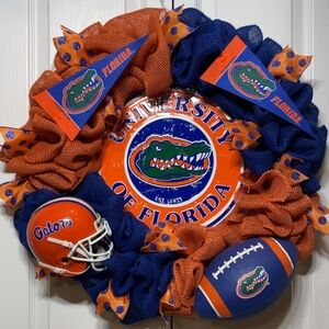 Florida Gator Burlap Wreath